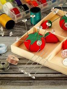 50pcs Bouquet Pin, 2.1-Inch Chest Pin, Rhinestone Rhinestone Crystal Head Pin, Elegant Boutonnere Pin, Straight Flower Pin, Wedding Anniversary Transparent Flower Pin DIY Craft, Jewelry Making And Sewing - Clear - View 8