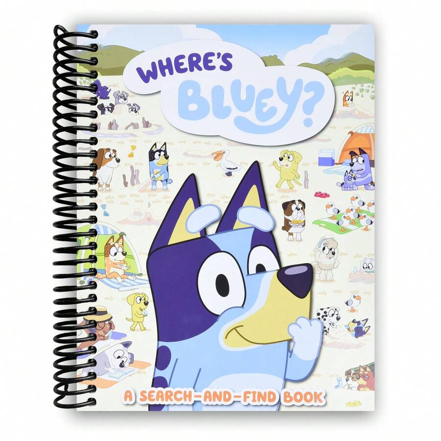 Where's Bluey? Spiral-Bound Search And Find Book For Kids – Official Bluey Activity Book, Look And Find, Hidden Pictures, Seek And Spot Game, Preschool Learning, Early Education, Toddler & Children Ages 2–5, 3–6, Fun Interactive Puzzle Book, Large Format, Reusable Spiral Binding, Travel Activity, Screen-Free Entertainment, Birthday Gift, Holiday Gift, Educational Book For Boys And Girls - Single Book - View 1