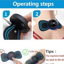 LCD Display EMS Neck Massager Electric Massage Device Neck & Back Pads 8 Modes Pulse Muscle Stimulator Portable Muscle Relief