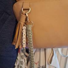 [Custom] 1pc Bohemian Style Personalized Keychain Bracelet, Bridesmaid Gift, Woven Bracelet Keychain, Bridesmaid Gift Box, Valentine's Day Gift