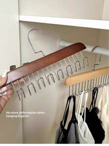 1/2 PCS Multi-Color Wooden Hangers - Smooth Burr-Free, Non-Slip, Space-Saving Strap Hanger | Multi-Functional Bra & Camisole Organizer, Mark-Free Clothes Drying Rack | Ideal For Business Trips, Travel, Home Closet & Dorm | Perfect For Hanging Jewelry, Backpacks, Scarves & All Hanging Items
