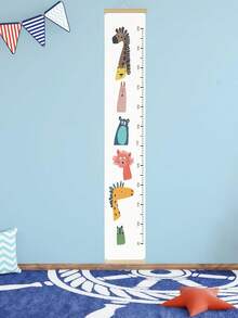 1件装恐龙家族加厚帆布身高测量图，儿童身高尺，5-18岁儿童成长记录，蝴蝶女孩可爱帆布墙饰，90-200厘米身高测量 - 彩色 - 查看 8