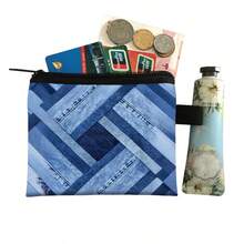 1pc Cute Denim Patchwork Print Coin Purse, Can Store Cash, Keys, Earphones, Cards And Other Personal Items. Lightweight And Convenient For Everyday Carry, Perfect Gift For New Year, Valentine's Day Or Birthday. - Multicolor - View 9
