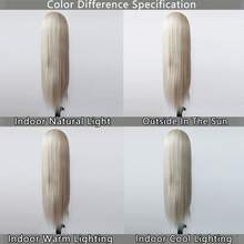 ZigZag Hair 180%密度 24英寸渐变铂金色合成蕾丝前假发，耐热纤维，13x4蕾丝 - 彩色 - 查看 7