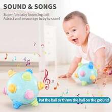 -Pelotas para Bebe, Pelota Sensorial para Bebés con Música, Pelota Eléctrica Que Ayuda al Gateo del Bebé,Interactivo Educativo Juguete para Bebe de 6 a 12 Meses,Regalos Adecuados Estimulacion,38965152 - Tipo de Enchufe A Japonés (100V) - Ver 2