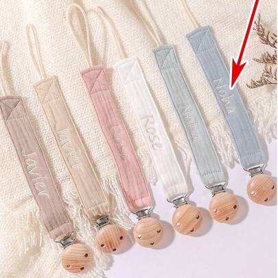 1pc Personalized Baby Pacifier Clip, Cute Polka Dot Print, Customizable Design, Unisex For Baby Boys & Girls, Universal Pacifier Holder, Suitable For Halloween, Christening, Thanksgiving, Christmas Gifts, Baby Shower, Home Decor, Multifunctional, Decorative, Lettering, Fashionable, Modern, Colorful, Adorable, Casual, Customizable, Personalized, Unique, Ideal Gift For Him, Ideal Gift For Her, Streetwear Casual ,Baby Girl Newborn Essentials