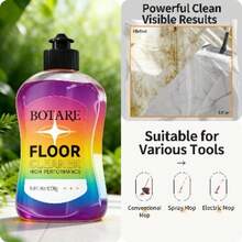Household Hardwood Floor Cleaner, Acid Free Formula, Floor Solution For Mopping Wood Tile Laminate, Marble, Natural Stones, Porcelain Shower Bathroom, Liquid, 17.6 Fl Oz Each(1 Bottle) Prevents Hardwood Floors From Tarnishing/Cracking, Marble Corrosion/Discoloration, And Shower Tile Gaps From Blackening/Falling Off. - 1 - 查看 6