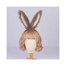 Cute Rabbit Ears Headband Long Furry Dog Ears Animal Cosplay Headband (Tan) - Tan - View 6