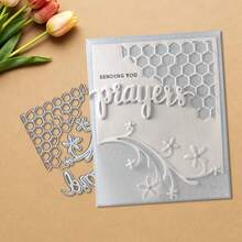 Creative Flower Metal Cutting Dies, DIY Scrapbooking Album And Embossing Stencil, Greeting Card Making Tool, Card Paper Cutting Crafts ,Gift Card Making Template Die Cuts. - Silver - View 4