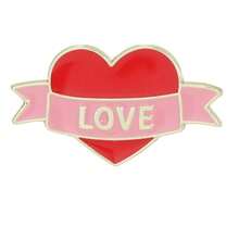Cute Cartoon Heart Shaped Metal Brooch, Unisex Couple Bag Accessory - Multicolor - View 12