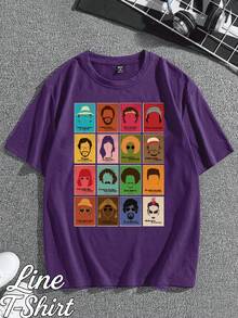 T-Shirt Featuring Classic Brazilian Singers, MPB (Brazilian Popular Music), Quotes From Raul Seixas, Rita , And Tim Maia. Unisex, Men's And Women's, 100% Cotton, Premium Top Quality, Streetwear, New Release, Immediate Shipping, Various Colors!! Plus Size. - Màu tím - Xem 2