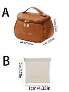 高品质PU皮革防水化妆包，女士手提包，多功能旅行收纳包，大容量双层化妆包，化妆品收纳盒，旅行洗漱包，旅行必备品，适用于化妆品、护肤品、洗漱用品、个人护理用品，女士礼物，节日礼物，化妆间装饰 - 彩色 - 查看 8