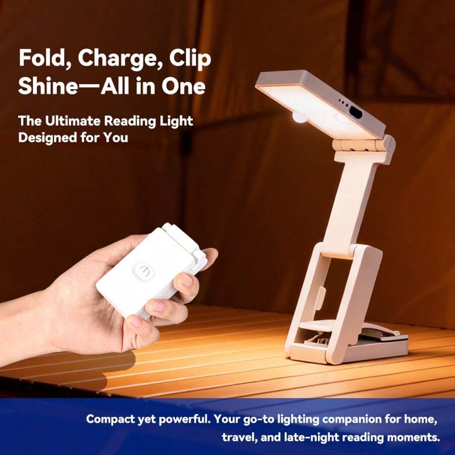 1pc Rechargeable LED Eye-Care Desk Lamp, Reading Lamp, Storage Room Night Light, USB Charging Reading Lamp - White - View 1