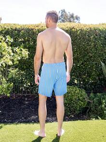 Family Matching Terry Swimwear Blue Stripe Swim Trunks Or Two-Piece Bikini Swimsuit - 藍色 - 查看 8