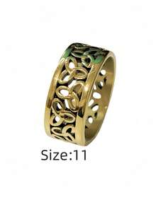 1 pièce, Bague en acier inoxydable imperméable, indéfectible, hypoallergénique avec motif floral ajouré continu. Le design creux multicouche ajoute de la profondeur et de la transparence. Texture métallique raffinée convenant aux déplacements, aux rassemblements entre amis et autres occasions. Texture discrète s'accordant avec l'élégance posée des hommes et mettant en valeur le côté personnalisé. Un article de mode masculin alliant qualité et praticité. - Bague ajourée pour homme - Voir 19