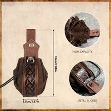 4pcs Faux Leather Medieval Knight Belt Set - Viking LARP Cosplay Props With Belt Pouch, Stylish For Halloween, Fall, Autumn Parties & Festivals, Halloween Costumes - A - View 3