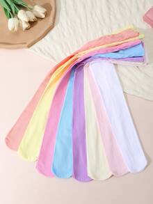 8 Pairs Girls' Vertical Striped Tights, Sweet Style, High Elasticity & Density Pantyhose, Spring/Summer New Arrivals - Multicolor - View 18