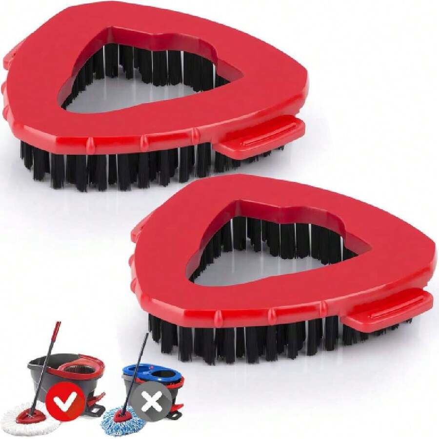 Spin Mop Scrub Brush Head Compatible With O Cedar EasyWring 1 Tank Stem, Shower Floor Scrubber Mop Head Replacement, Hard Bristle Cleaning Brush For Kitchen Tile, Not Fit RinseClean, 2 Pack,38952798 - 黑與白 - 查看 1