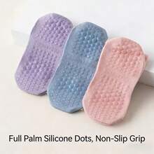 1 Pair Women's Professional Non-Slip Yoga Socks With Silicone Grip - Multi-Scene For Pilates Running Skipping.