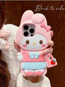 Sanrio Cute 3D Cartoon Melody Design Phone Case Compatible With IPhone 17 Pro Max, 16/15/14/13 Pro, Fashionable Protective Cover - Multicolor - View 3