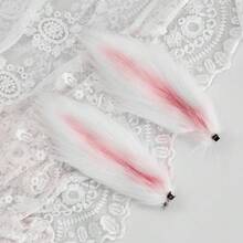Cute Rabbit Ears Headband Long Furry Dog Ears Animal Cosplay Headband (White) - White - View 5