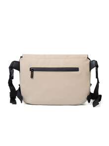 男士斜挎包，时尚大容量单肩包，耐用PU皮革纯色方形包，防水斜挎包，适合男士日常通勤，柔软方形包，青少年理想礼物 - 彩色 - 查看 12