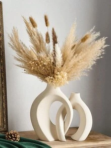 2 peças/Conjunto Vasos Bicolores Branco/Dourado/Branco, Vasos Decorativos, Decoração de Casa, Estilo Nórdico Minimalista Boêmio, Adequado para Sala de Estar, Estante, Mesa de Jantar, Quarto, Lareira, Varanda, Também um Ótimo Presente para Feriados - Multicolorido - Visão 11