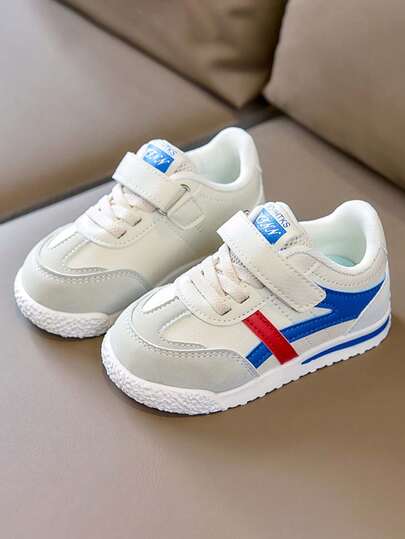 2026 Låga läderskor med mjuk botten, halkfri kardborreband och lapptäcke för småbarn, lämpliga för 3-12 år, vår/höst