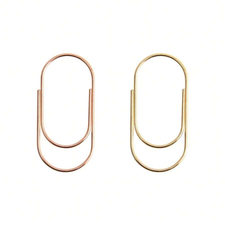 36pcs 2inch Jumbo Paper Clips With Clear Box, Rose Gold And Yellow Gold, Funny Cute Paperclips Bookmarks Planner Clips For Fun Office Supplies Schoolsss Gifts Wedding Decoration - Jumbo36pcs - View 1