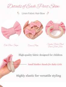 20/40Pcs Assorted Colors Soft Fabric Bow Elastic Hair Ties For Girls ,Soft Fabric No-Slip Breathable Hair Accessories For Easter Egg Hunt Spring Picnic Garden Party Daily Outfit Photo Prop - Multicolor - View 8