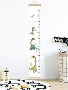 1件装恐龙家族加厚帆布身高测量图，儿童身高尺，5-18岁儿童成长记录，蝴蝶女孩可爱帆布墙饰，90-200厘米身高测量 - 彩色 - 查看 1