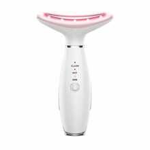 3-In-1 Red Light Neck & Face Massager, Facial Beauty Device, Facial Shaping Tool For Home Skin Care - White - View 3