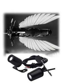 2个/4个天使翅膀造型汽车氛围灯，让您的爱车拥有翅膀，多种图案可选（不仅限于天使翅膀），即插即用门投影灯，天使翅膀爱心魔力圆环智能感应灯，无需接线即可开启迎宾灯，碳纤维纹理磁吸式门投影灯，LOGO落地灯（不含电池），送给男友、父亲、朋友的完美礼物，情人节礼物 - 彩色 - 查看 13