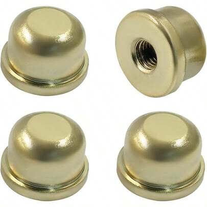 4 Pcs Solid Lamp Finials Caps Of Tops, 1/4 - 27 Inch Lamp Shade Finial Screw Cap Knob Gold Lamp Accessories Lamp Harp Tops