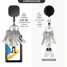 2 Piezas Llavero Retrctil, Yoyo para Gafete con Clip de Metal, Clip Retrctil para Tarjetas de Identificacin, Carrete retrctil con de 23.5 Pulgadas, Porta Llaves retractil Redondo - Clásico - Ver 6