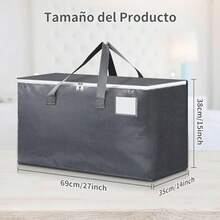 Cajas Mudanza, 8PCS Cajas de Almacenamiento, Bolsas de Mudanza de Gran Capacidad, Cajas para Mudanza con Asas Reforzadas y Bolsillo para Etiquetas, Plegable Organizador de Ropa para Mudanza(Negro) - negro1 - Ver 6