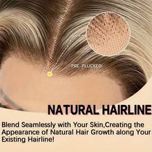 高品质真发免胶即戴式预剪5x5蕾丝闭合假发，挑染灰金色棕色，深色发根，短款波波头真人发假发，180%密度，海玻璃渐变色，13x4超高清透明全蕾丝假发，预先拔毛，蜜金色棕色挑染，10英寸/12英寸直发波波头蕾丝假发，适合日常佩戴/派对/旅行 - S6/8/613/27A - 查看 10