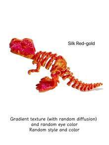 1pc 3D Printed Velociraptor Mini Dinosaur Series, Movable Joints Funny Toy, Room Decor Figurine, Men's Gift Skeleton Realistic Model - Multicolor - View 6
