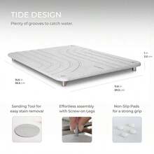 Stone Dish Drying Mat Super Absorbent, Quick Dry Diatomite Mats For Kitchen Counter Made Of Natural Diatomaceous Earth Absorbing Water Instantly Design  Colour Slate - TideSlate395x295cm - View 3