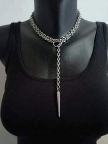 1 chiếc vòng cổ đầu lâu quạ Gothic, vòng cổ phù thủy ngoại giáo bộ xương độc ác, phù hợp cho cả nam và nữ, đeo hàng ngày, dự tiệc, tụ tập - mặt dây chuyền - Xem 4