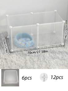 Indoor Dog Cage/House, Free Space For Pets, Suitable For Poodle, Corgi, Bichon Frise And Other Small Dogs, Isolation Frosted Protection Fence - White - View 11