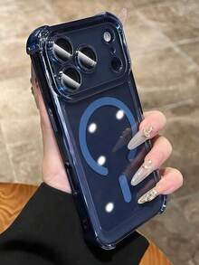 Luxury Shockproof Phone Case, Supports Magnetic Wireless Charging, Compatible With IPhone 17 Pro Max, 17 Pro, 17, 16, 15, 14, 13 Pro Max, Provides Full Protection Back Cover - Far Peak Blue - View 4