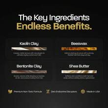 BASED Hair Clay For Men, Premium Hair Clay With Strong Hold, Texturizing Finish, & Low Shine, Hair Styling For Medium, Thick, Straight, Or Wavy Hair, Santal Sandalwood Fragrance (3oz Pack Of 1) - 正裝 - 查看 4