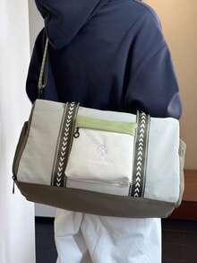 1pc Unisex Multi-Function Travel Bag Large Capacity With Wet & Dry Separation Compartment Removable & Adjustable Shoulder Strap Suitable For Travel Vacation Sports Fitness Business Trip Commuting - Multicolor - View 5