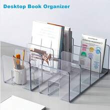Marte Vanci Clear Acrylic File Sorter, Acrylic Purse Organizer, Sturdy Desk Magazine Holder Handbag Organizer Clutch Divider For Letter Office Supplies 4 Sections - 1Pack - 查看 4