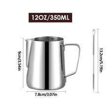 Bình tạo bọt sữa 12oz, vòi phun hơi nước cho máy pha cà phê espresso, bình hấp sữa bằng thép không gỉ để tạo hình cappuccino latte art, kèm bút trang trí, thích hợp cho mùa tựu trường. - Nhiều màu - Xem 11