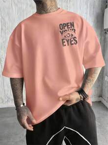 Open Your Eyes T-Shirt, Unisex Men's And Women's Blouse, 100% Cotton, Premium Top Streetwear, New Release, Immediate Shipping, Various Colors!! - 淺粉色 - 查看 2