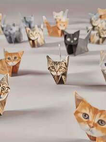 50张猫咪表情包折纸套装，折纸工具包 - 彩色 - 查看 5