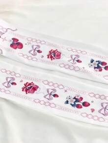 Cute Strawberry Bow Pastoral Whimsical Sweet Innocent Lolita Soft Moe Lolita Tights - Multicolor - View 4