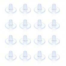 KMEOSCH 50/100/200个耳钉后塞，硅胶耳钉后塞，透明橡胶耳钉安全后塞，柔软耳塞带衬垫，低过敏性硅胶耳钉后塞替换安全后塞，适用于珠宝制作 - 無色 - 查看 2